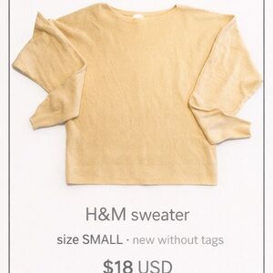 H&M Women's Scoopneck Sweater in Pale Yellow